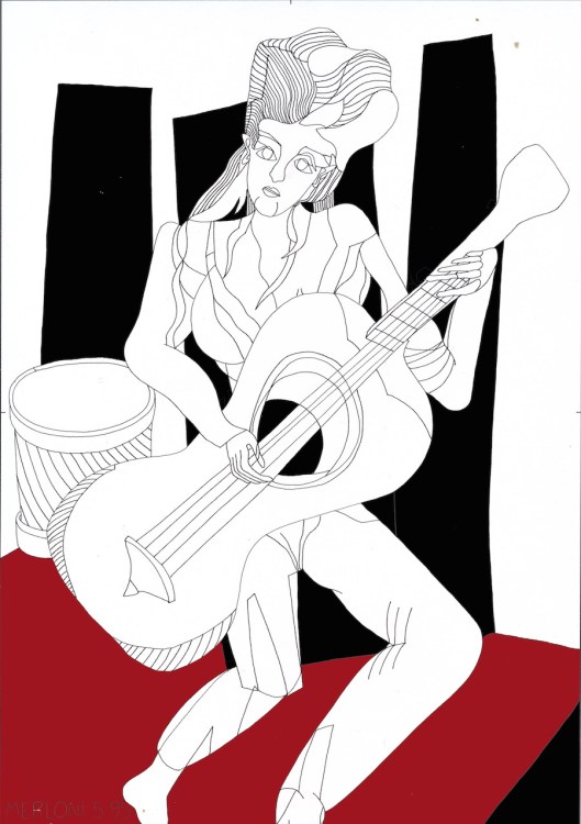 002_guitare002 Noir et rouge 180